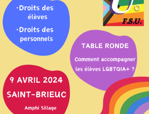Mardi 9 avril 2024 : stage FSU LGBTQIA+